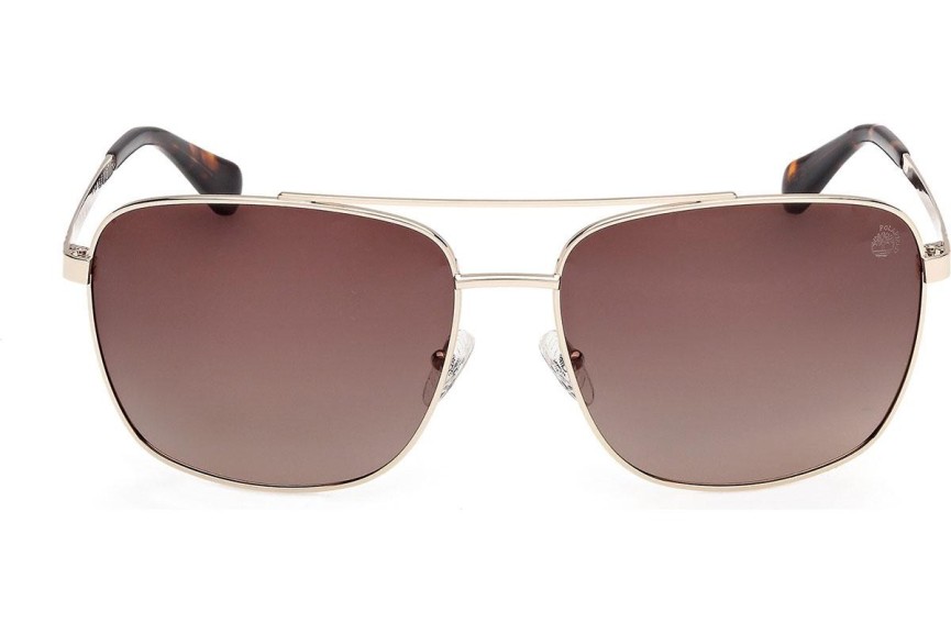 Okulary przeciwsłoneczne Timberland TB00044 32H Polarized Kwadratowe Złote