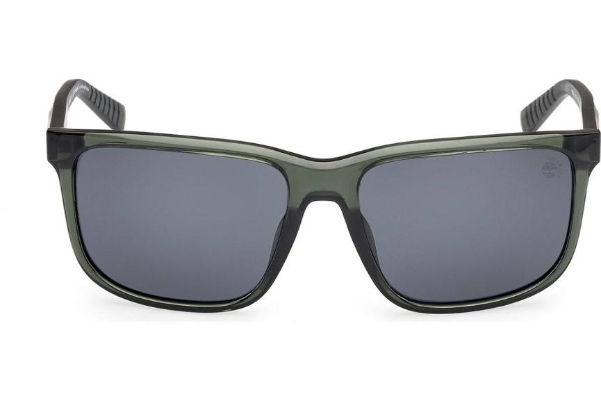 Okulary przeciwsłoneczne Timberland TB00037 96D Polarized Kwadratowe Zielone