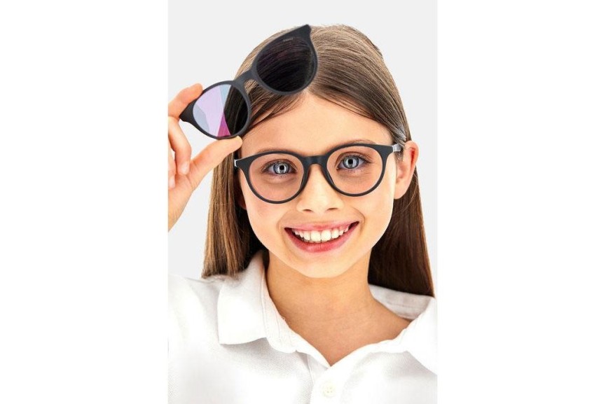 Okulary korekcyjne Polaroid Junior PLD8044/CS 5F3/AI Polarized Owalne Czarne
