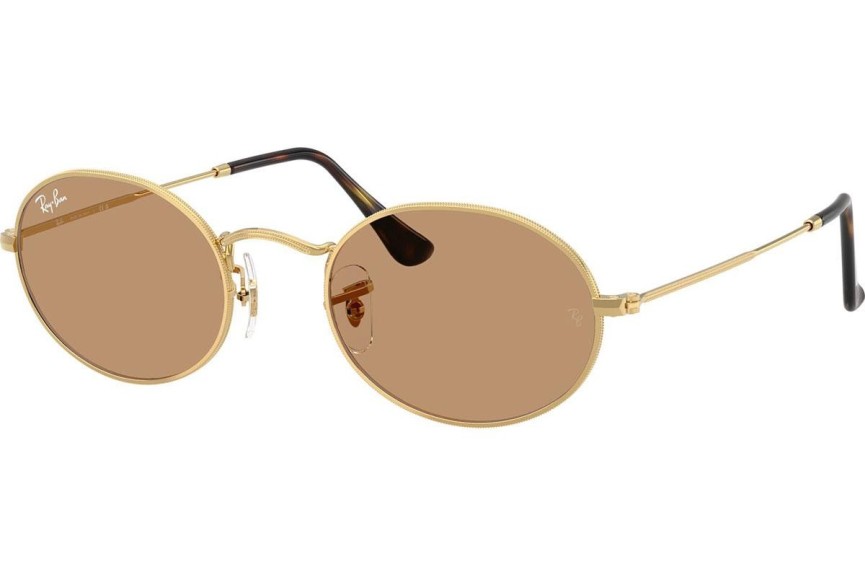 Okulary przeciwsłoneczne Ray-Ban Oval RB3547 001/53 Tiny Złote