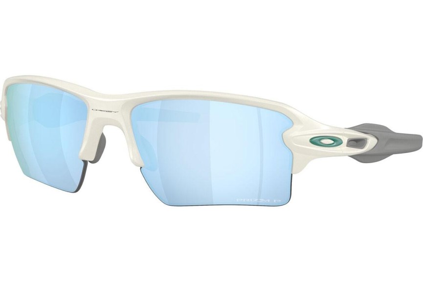 Okulary przeciwsłoneczne Oakley Flak 2.0 XL OO9188 9188K2 PRIZM Deep Water Polarized Prostokątne Białe
