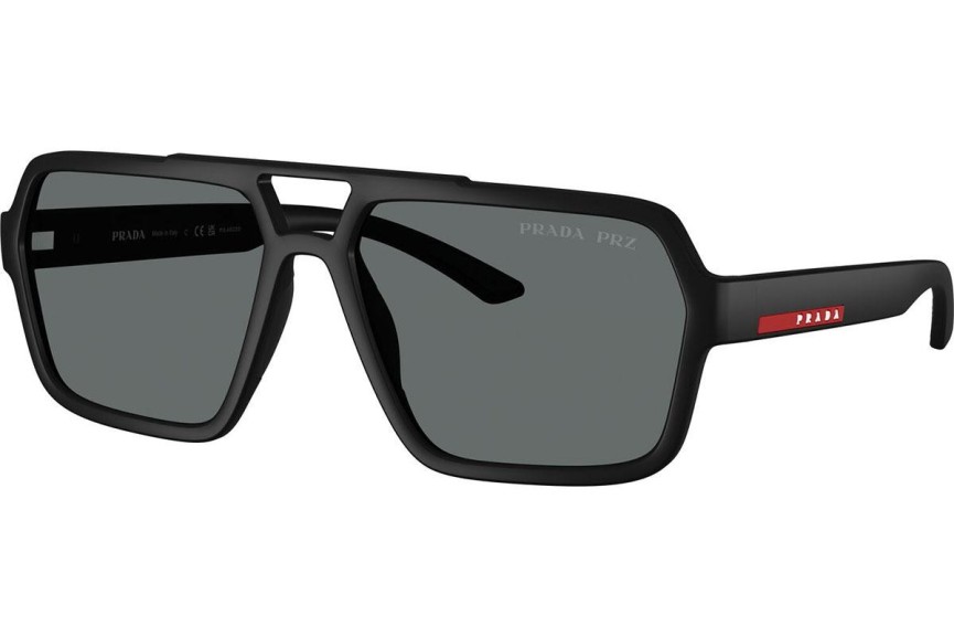 Okulary przeciwsłoneczne Prada Linea Rossa PSA06S DG002G Polarized Kwadratowe Czarne