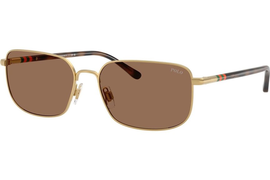 Okulary przeciwsłoneczne Polo Ralph Lauren PH3159 947773 Prostokątne Złote