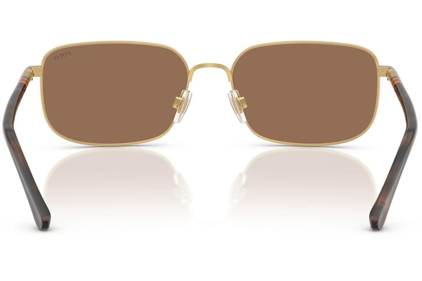 Okulary przeciwsłoneczne Polo Ralph Lauren PH3159 947773 Prostokątne Złote