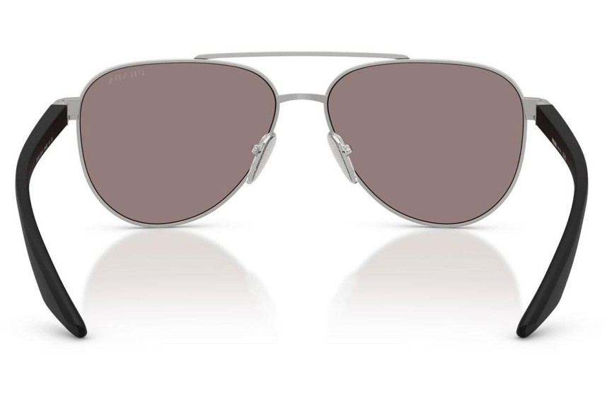 Okulary przeciwsłoneczne Prada Linea Rossa PSA52S 18X80I Pilotki (Aviator) Srebrne