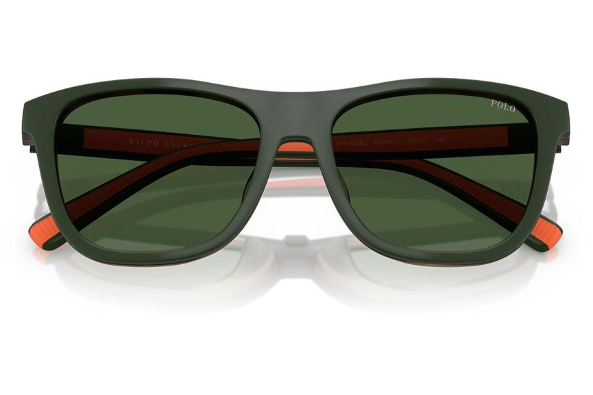 Okulary przeciwsłoneczne Polo Ralph Lauren PH4228U 607071 Kwadratowe Havana
