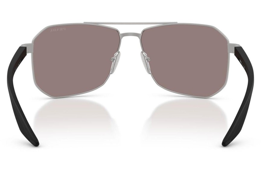 Okulary przeciwsłoneczne Prada Linea Rossa PSA53S 18X80I Kwadratowe Srebrne