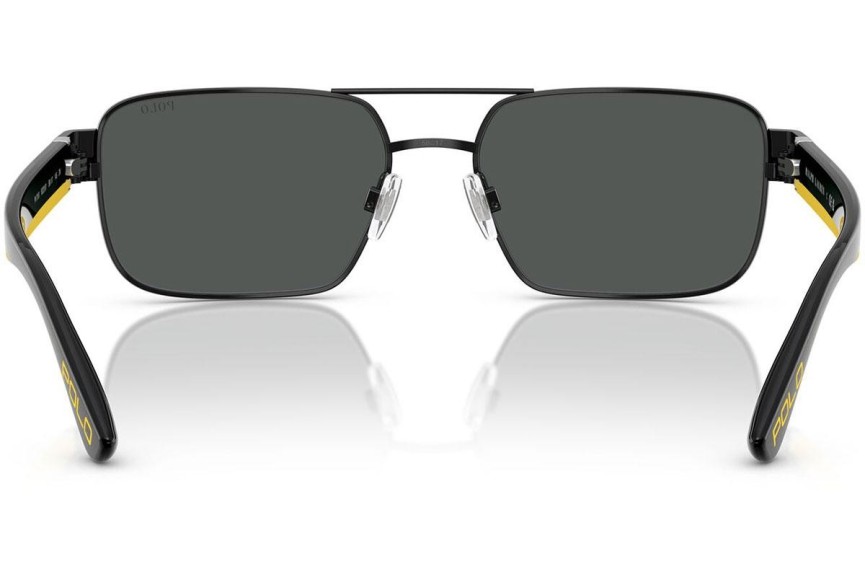 Okulary przeciwsłoneczne Polo Ralph Lauren PH3161 922387 Prostokątne Czarne