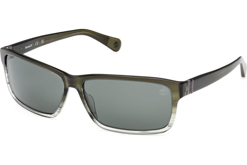 Okulary przeciwsłoneczne Timberland TB00053 98R Polarized Prostokątne Zielone
