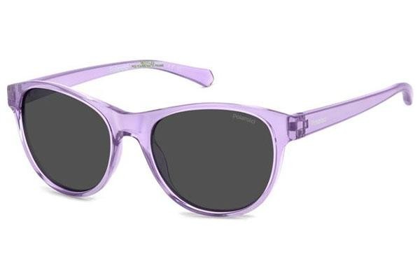 Okulary przeciwsłoneczne Polaroid Junior PLD8066/S 789/M9 Polarized Okrągłe Fioletowe