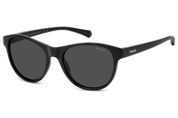 Okulary przeciwsłoneczne Polaroid Junior PLD8066/S 807/M9 Polarized Okrągłe Czarne