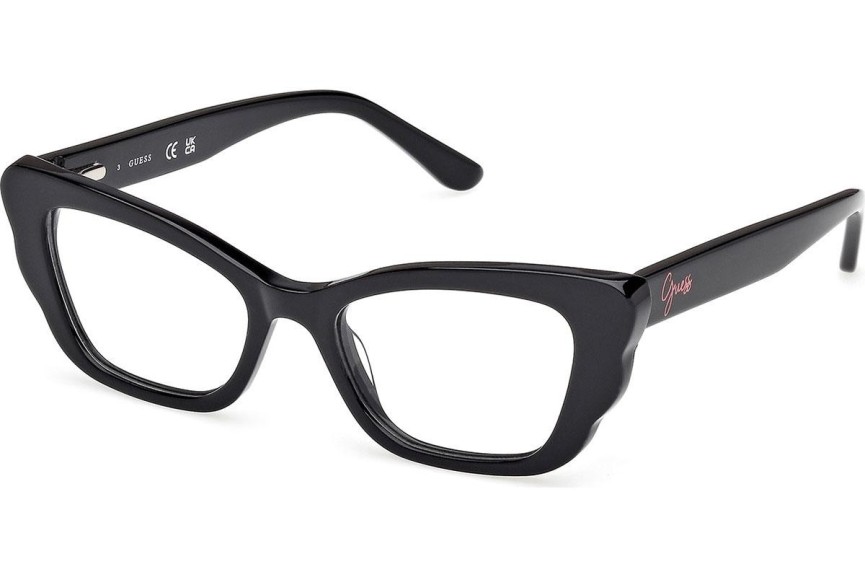 Okulary korekcyjne Guess GU50264 001 Kocie oczy Czarne
