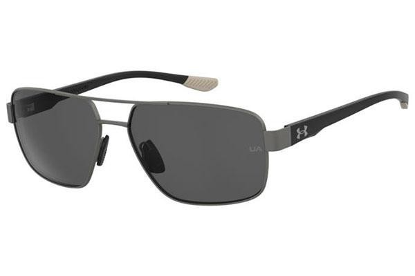 Okulary przeciwsłoneczne Under Armour UATAKEOFF/G 4UY/M9 Polarized Prostokątne Szare