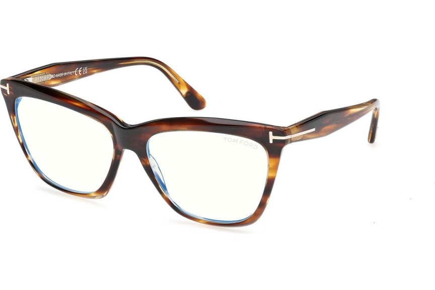 Okulary korekcyjne Tom Ford FT6064-B 055 Kocie oczy Havana