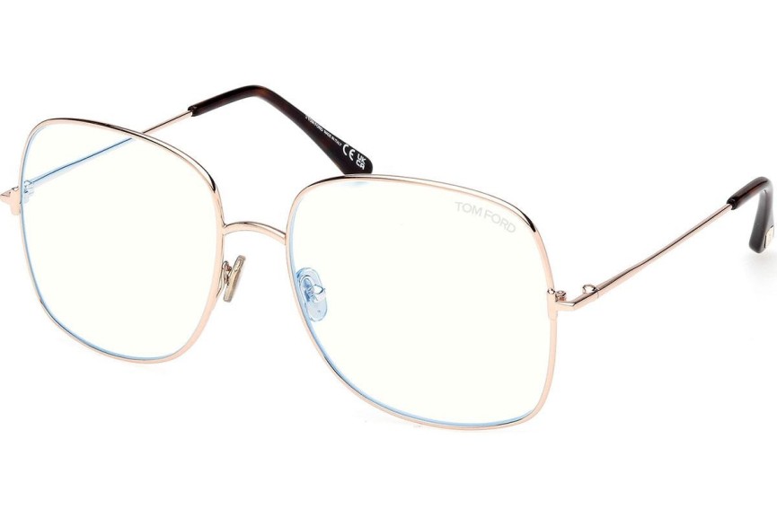 Okulary korekcyjne Tom Ford FT6048-B 028 Kwadratowe Złote