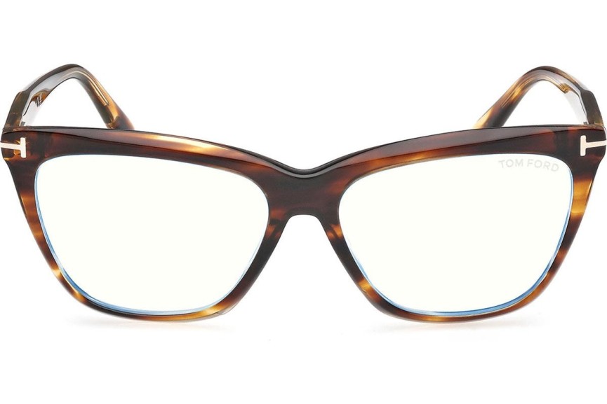 Okulary korekcyjne Tom Ford FT6064-B 055 Kocie oczy Havana