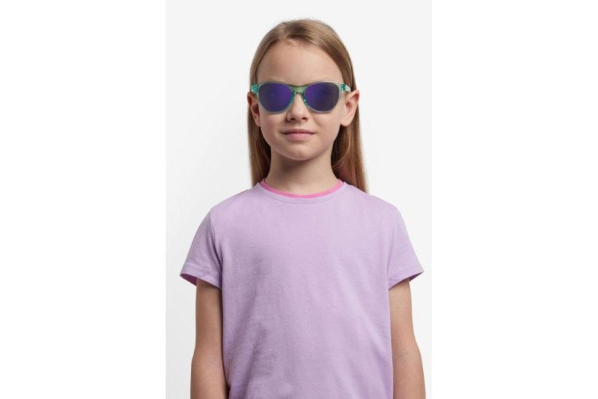 Okulary przeciwsłoneczne Polaroid Junior PLD8066/S WK2/MF Okrągłe Zielone