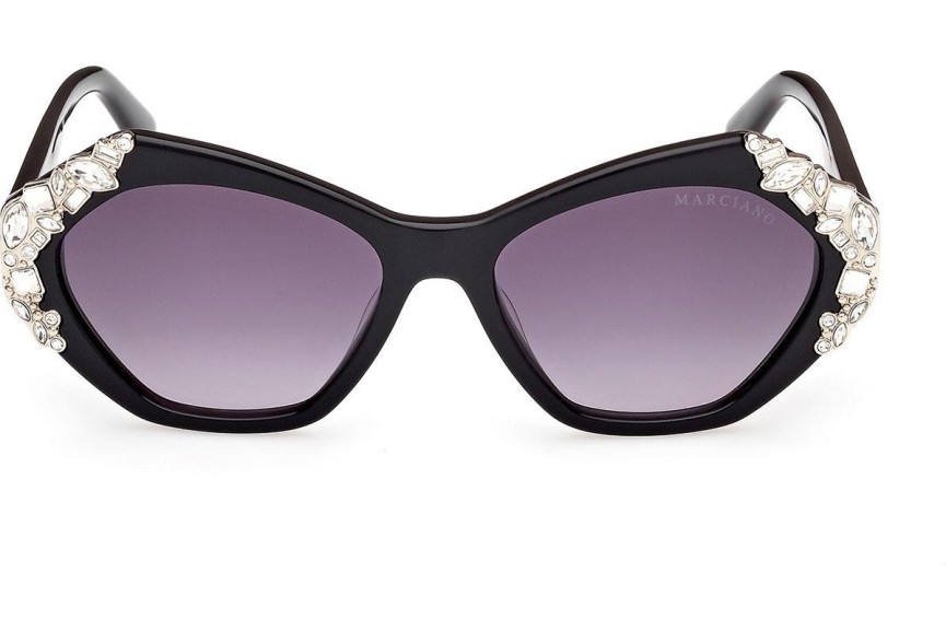Okulary przeciwsłoneczne Marciano GM00026 01B Kocie oczy Czarne