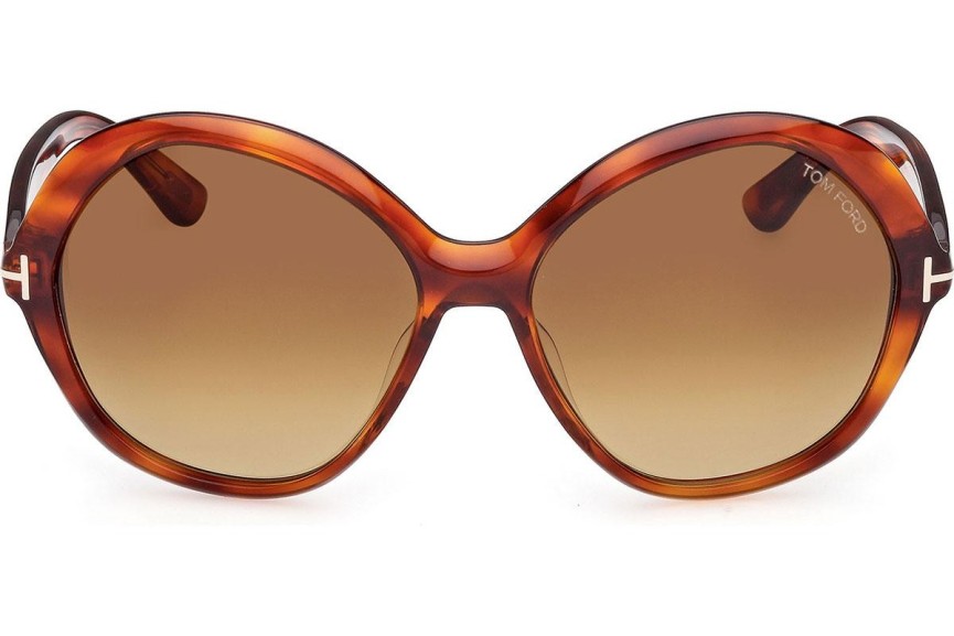 Okulary przeciwsłoneczne Tom Ford Annabelle 02 FT1282 54F Okrągłe Havana