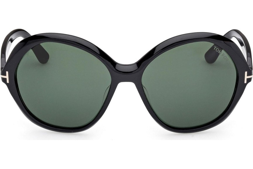 Okulary przeciwsłoneczne Tom Ford Annabelle 02 FT1282 01N Okrągłe Czarne