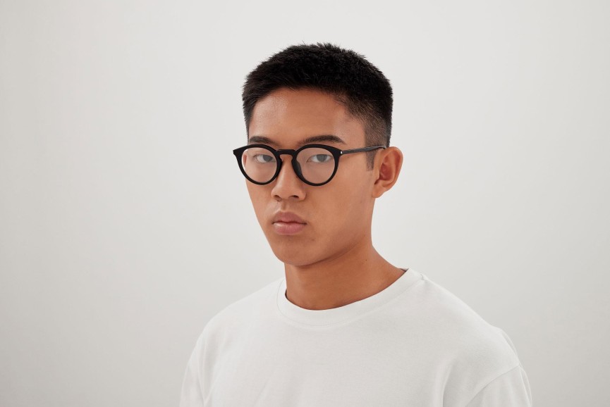 Okulary korekcyjne Saint Laurent SL347/F 001 Okrągłe Czarne