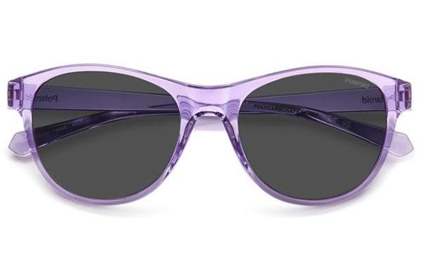 Okulary przeciwsłoneczne Polaroid Junior PLD8066/S 789/M9 Polarized Okrągłe Fioletowe