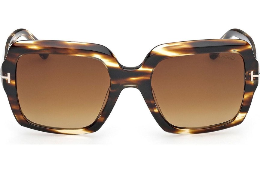 Okulary przeciwsłoneczne Tom Ford Kaya FT1082 55F Kwadratowe Havana