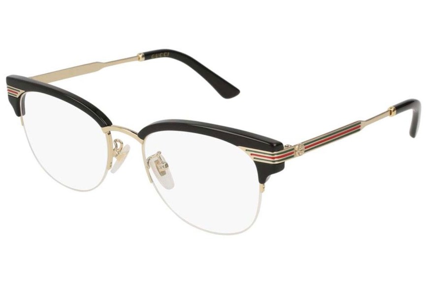 Okulary korekcyjne Gucci GG0201O 001 Browline Czarne