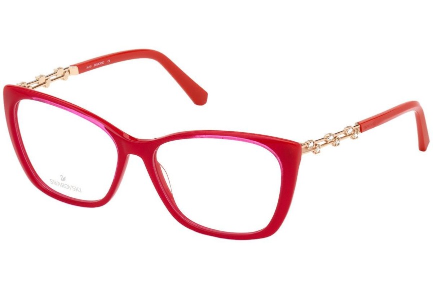 Okulary korekcyjne Swarovski SK5383 068 Kocie oczy Czerwone