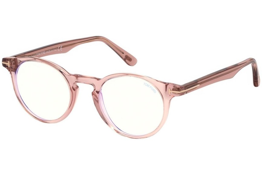 Okulary korekcyjne Tom Ford FT5557-B 072 Okrągłe Różowe