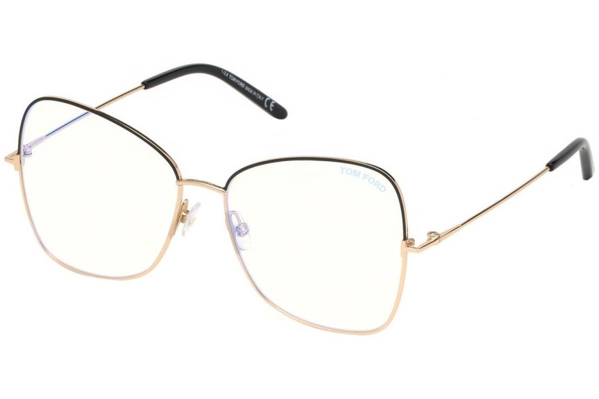 Okulary korekcyjne Tom Ford FT5571-B 001 Kocie oczy Czarne