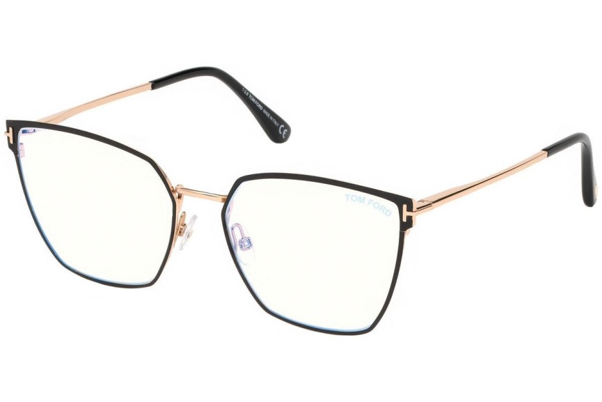 Okulary korekcyjne Tom Ford FT5574-B 001 Kwadratowe Czarne