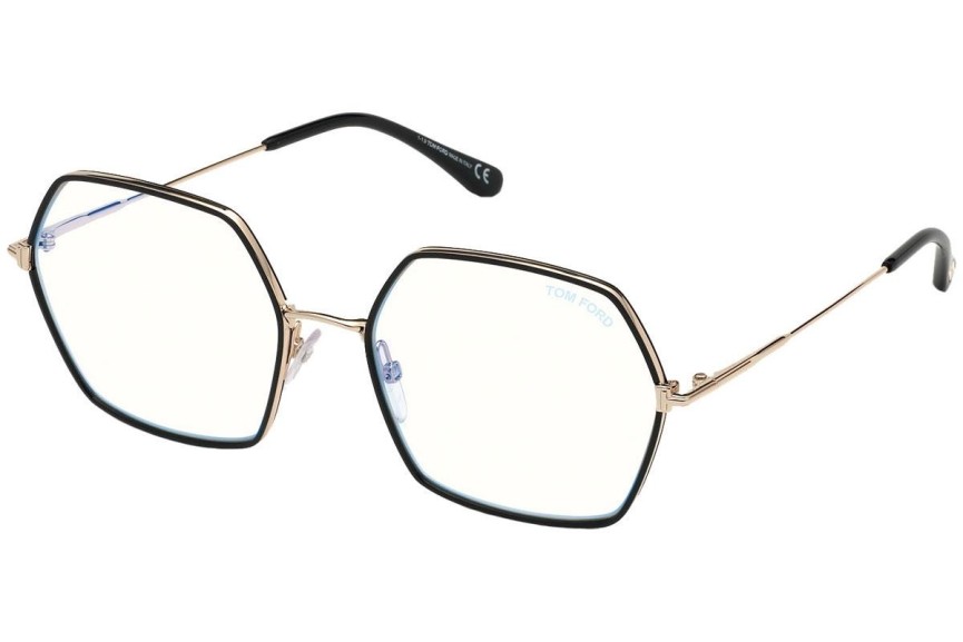 Okulary korekcyjne Tom Ford FT5615-B 001 Kwadratowe Czarne