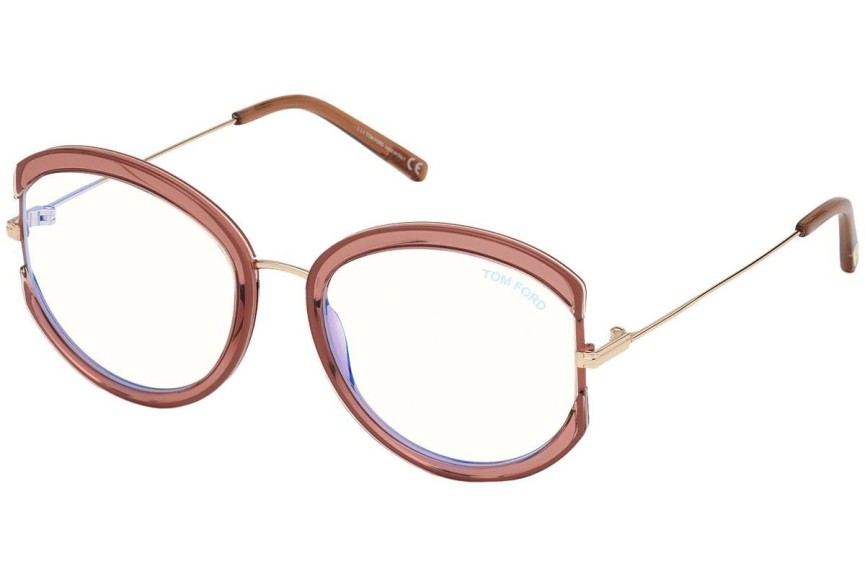 Okulary korekcyjne Tom Ford FT5669-B 072 Okrągłe Różowe