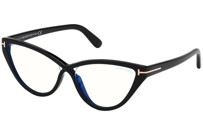 Okulary korekcyjne Tom Ford FT5729-B 001 Kocie oczy Czarne