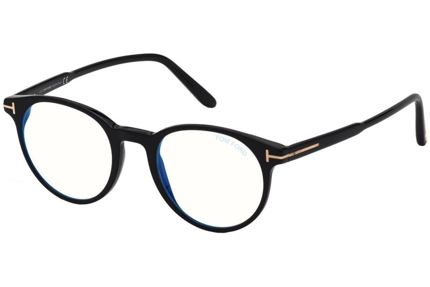 Okulary korekcyjne Tom Ford FT5695-B 001 Okrągłe Czarne