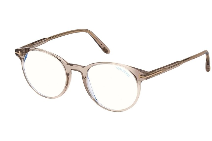 Okulary korekcyjne Tom Ford FT5695-B 045 Okrągłe Brązowe