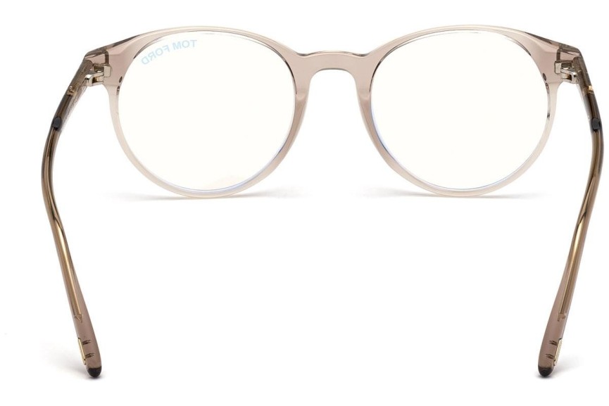 Okulary korekcyjne Tom Ford FT5695-B 045 Okrągłe Brązowe