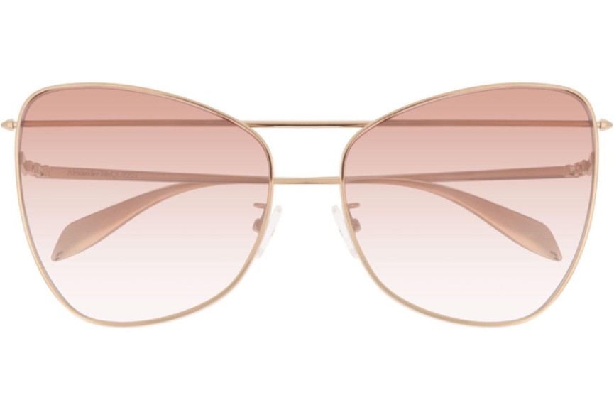 Okulary przeciwsłoneczne Alexander McQueen AM0228S 004 Kocie oczy Złote