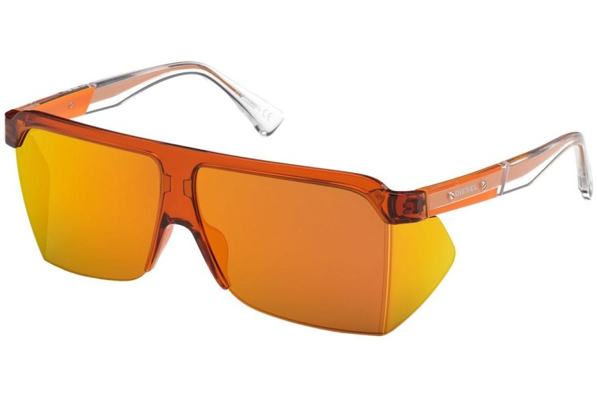 Okulary przeciwsłoneczne Diesel DL0319 42U Flat Top Pomarańczowe