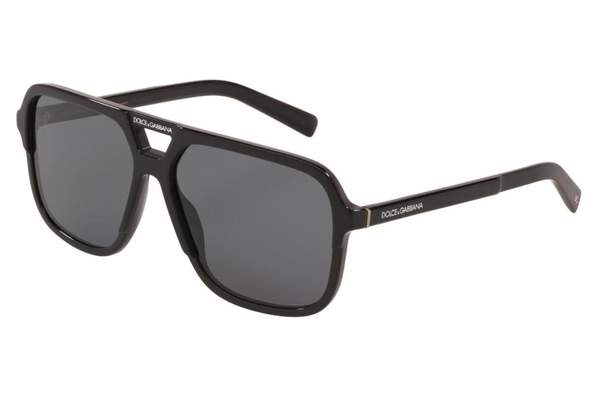 Okulary przeciwsłoneczne Dolce & Gabbana DG4354 193481 Polarized Pilotki (Aviator) Czarne