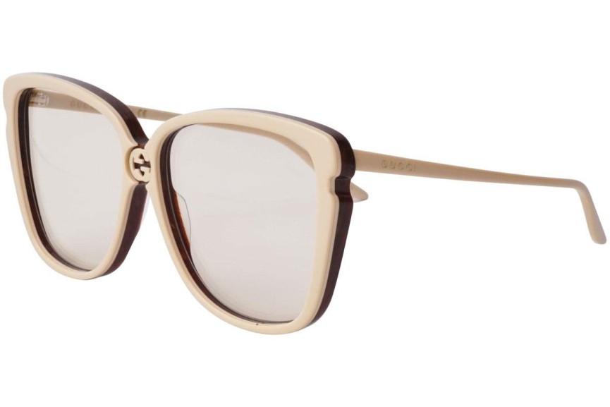 Okulary przeciwsłoneczne Gucci GG0709S 003 Oversize Białe