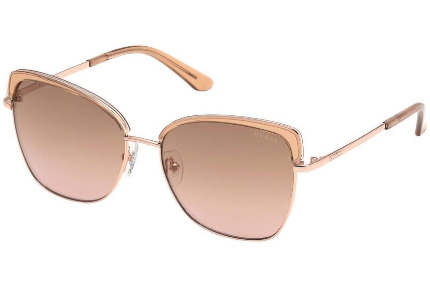 Okulary przeciwsłoneczne Guess GU7738 57G Kocie oczy Beżowe