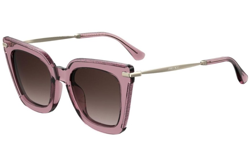 Okulary przeciwsłoneczne Jimmy Choo Ciara/G/S S5R/HA Kwadratowe Różowe