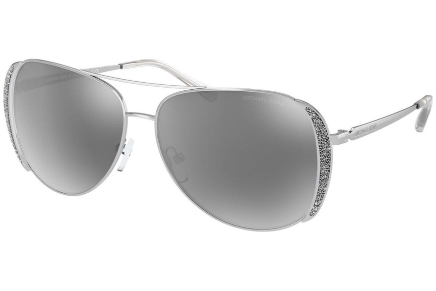 Okulary przeciwsłoneczne Michael Kors Chelsea Glam MK1082 10056G Pilotki (Aviator) Srebrne