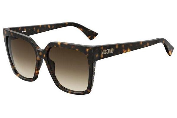 Okulary przeciwsłoneczne Moschino MOS079/S 086/HA Kwadratowe Havana