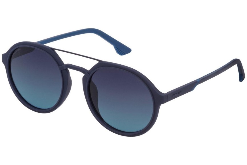 Okulary przeciwsłoneczne Police Lisbon 1 SPL768 92EP Polarized Okrągłe Niebieskie