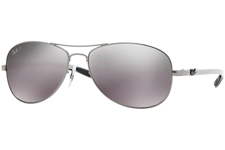 Okulary przeciwsłoneczne Ray-Ban RB8301 004/N8 Polarized Pilotki (Aviator) Srebrne
