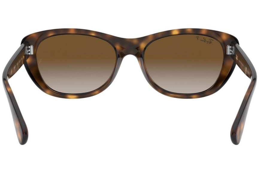 Okulary przeciwsłoneczne Ray-Ban RB4227 710/T5 Polarized Kocie oczy Havana