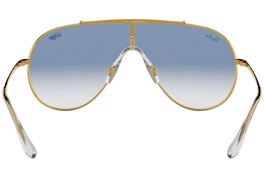 Okulary przeciwsłoneczne Ray-Ban Wings RB3597 001/X0 Pojedyncze | Shield Złote